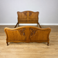 Bed Vintage French Louis XVI Double Bed Frame Oak Carved Headboard LOT 6459