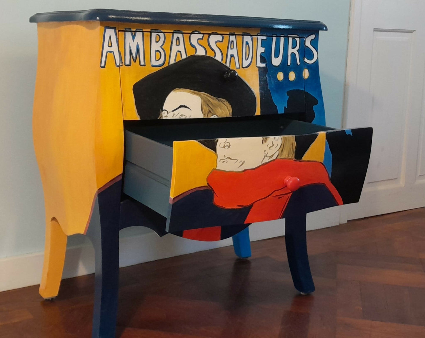 Upcycled painted French style drawers