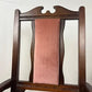 Pair Of Vintage Oak Armchairs With Pink Upholstered Seats & Backs