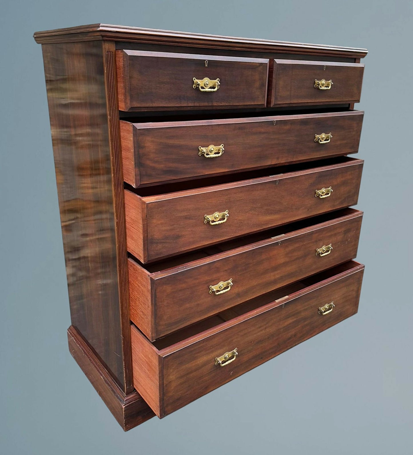 Large Edwardian Walnut Chest of Drawers