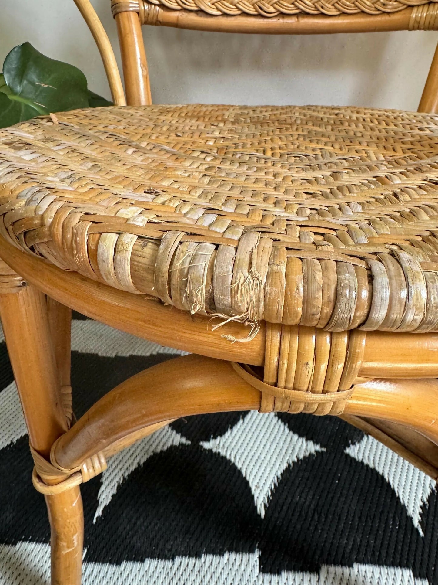 Mid Century Retro Vintage Bamboo Cane Chair