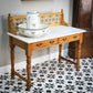 Antique Marble Top Wash Stand Side Table Kitchen Side Table