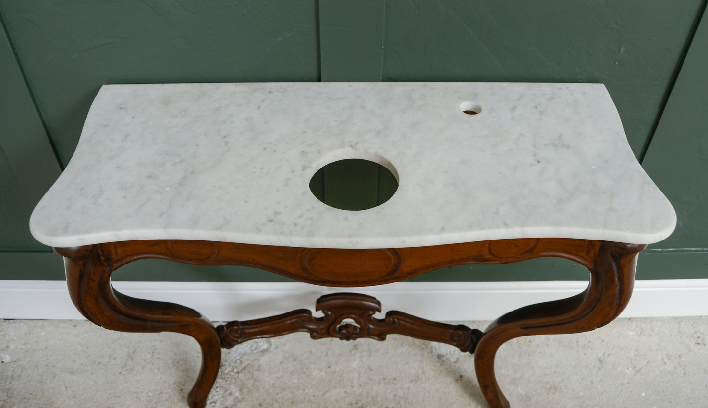 Antique Mahogany Marble Bathroom Vanity Unit with Sink - SKU 197