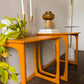 Pair of Bright Orange Side Tables/End Tables with Bobbin Details