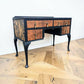 Vintage art deco black gold walnut burr wood desk dressing table