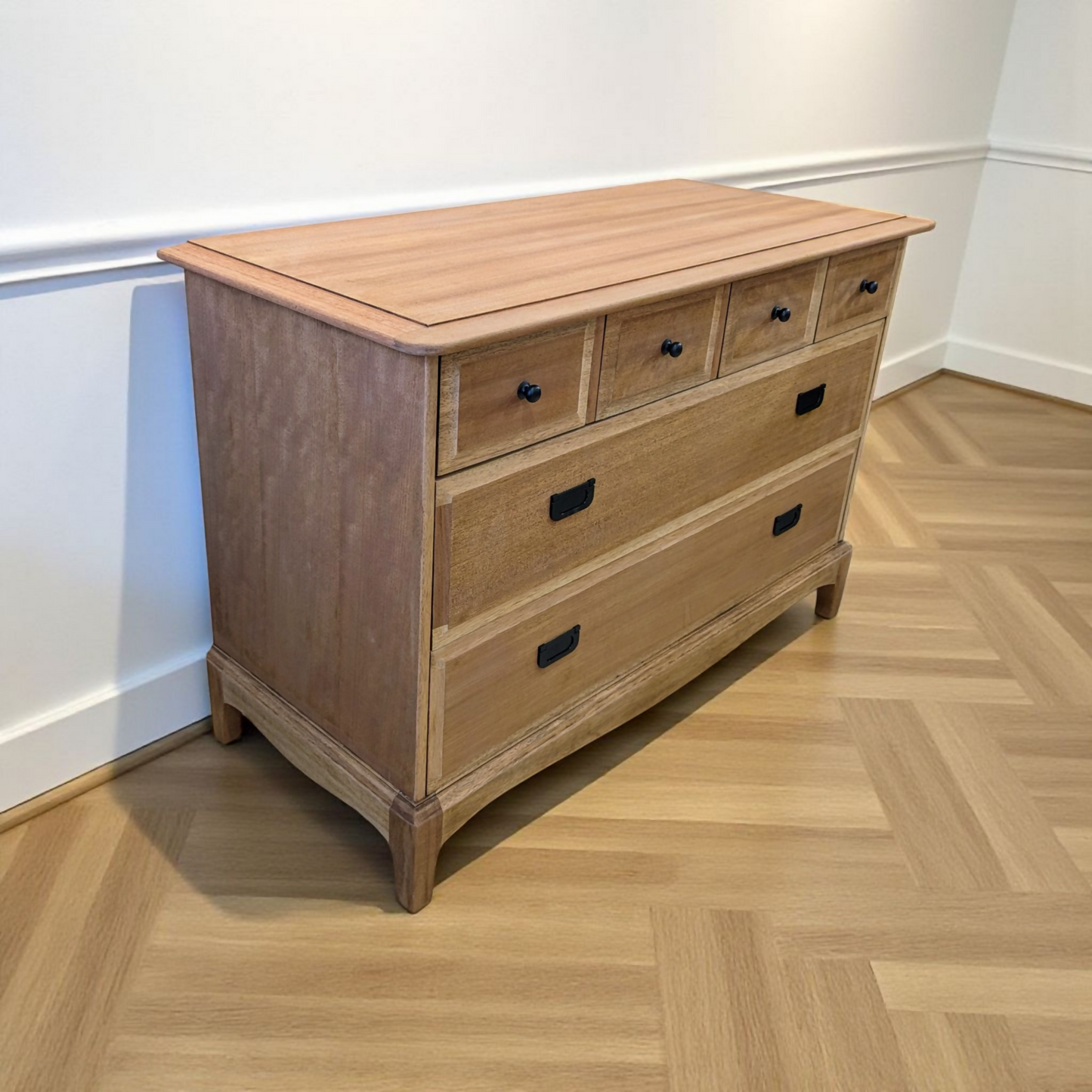 Large vintage chest of drawers stag minstrel 6 drawers restored