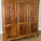 Wardrobe Vintage French Louis Oak Triple Door Carved Armoire Cabinet LOT 6537
