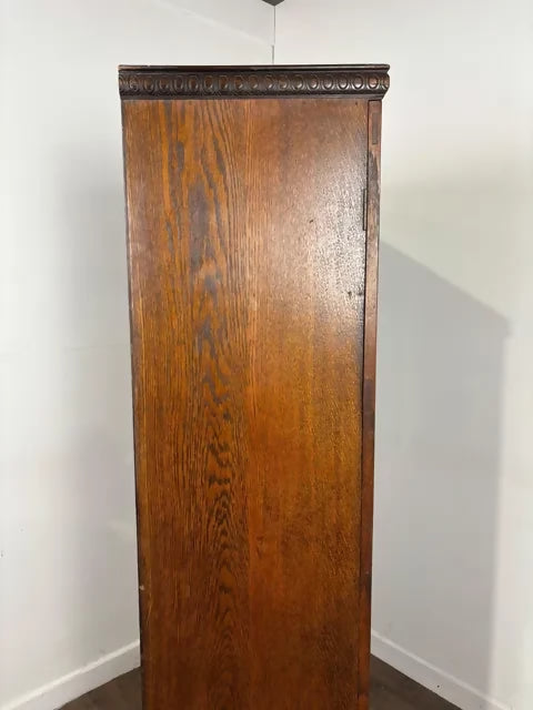 Vintage Oak Fitted Gentleman’s Wardrobe – Original Labelled Interior