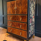 Made to Order Vintage Art Deco Tallboy Dresser Drink Cabinet | Velvet Decoupage Black Gold Botanical