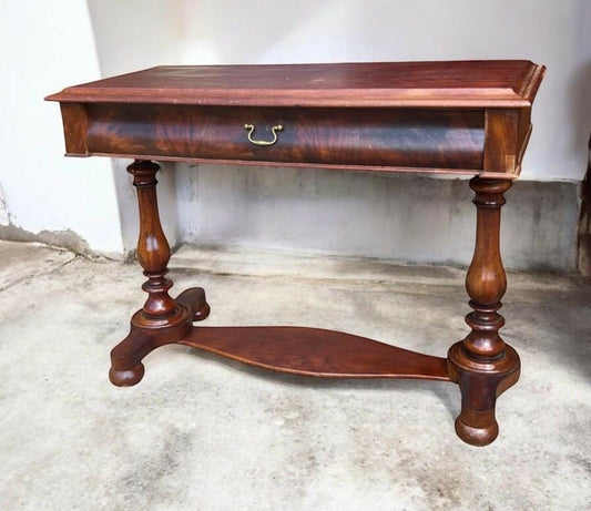 Antique Mahogany 19th C stretcher table desk