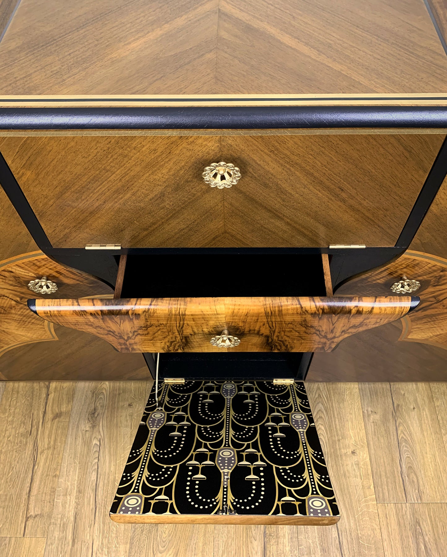 Large Art Deco Walnut Sideboard