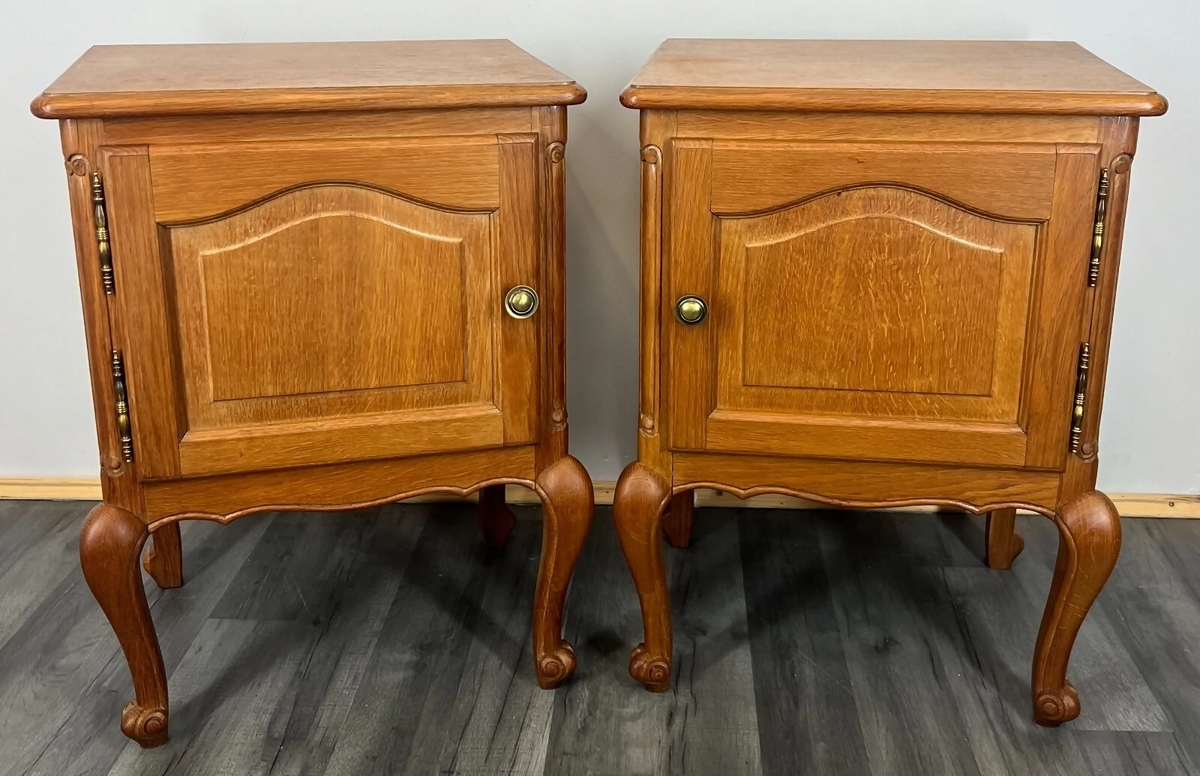 Pair of Bedside Tables Vintage French Louis XVI Cupboards Cabinets LOT 2857