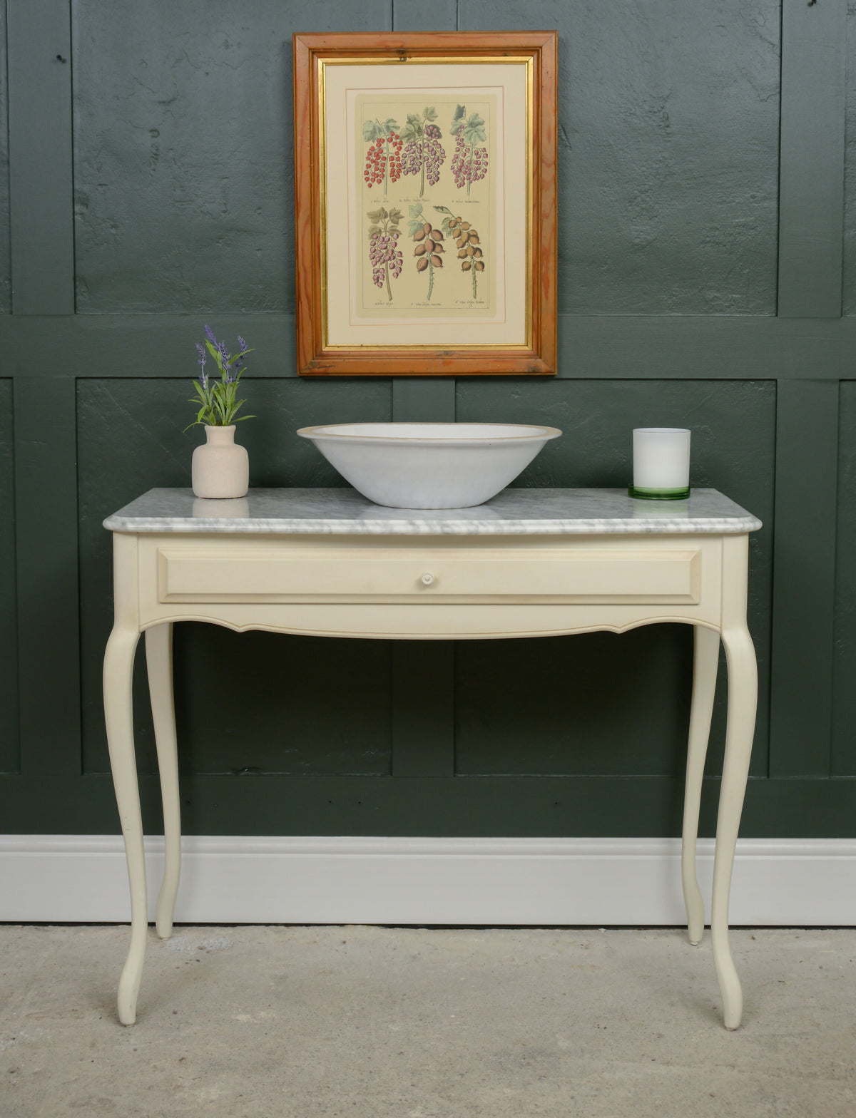 Laura Ashley Provencale Console Table with Marble Top - Ivory