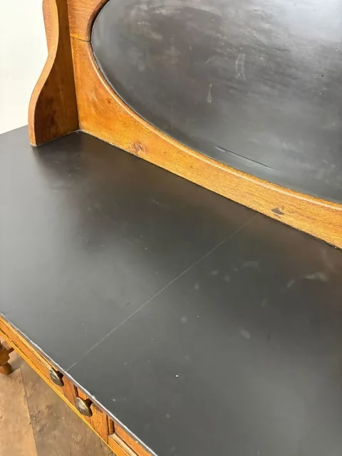Edwardian Oak Marble Top Washstand