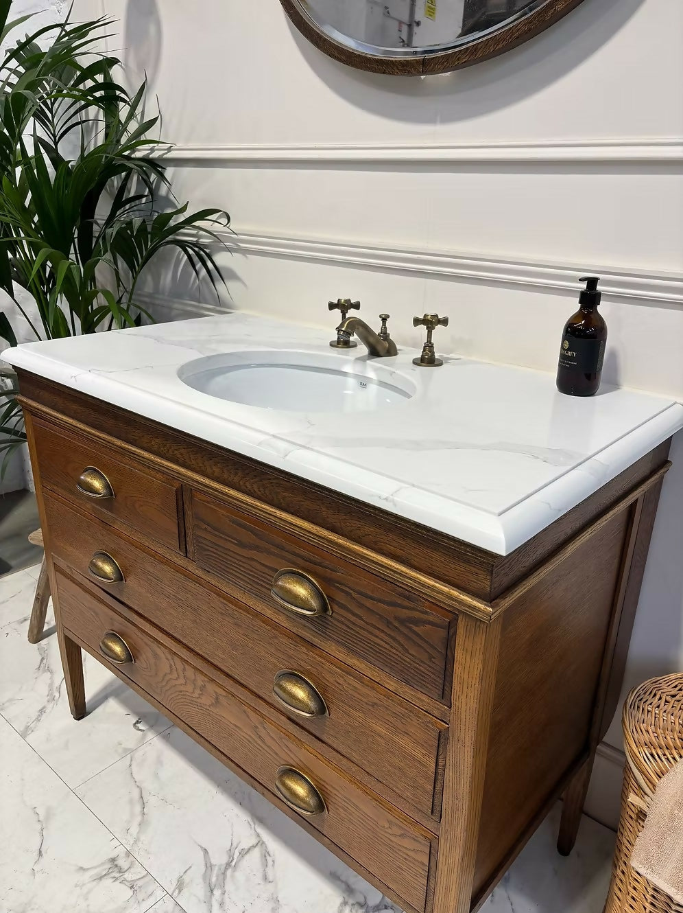Width 106cm - Vintage Vanity Unit With Tap - Available