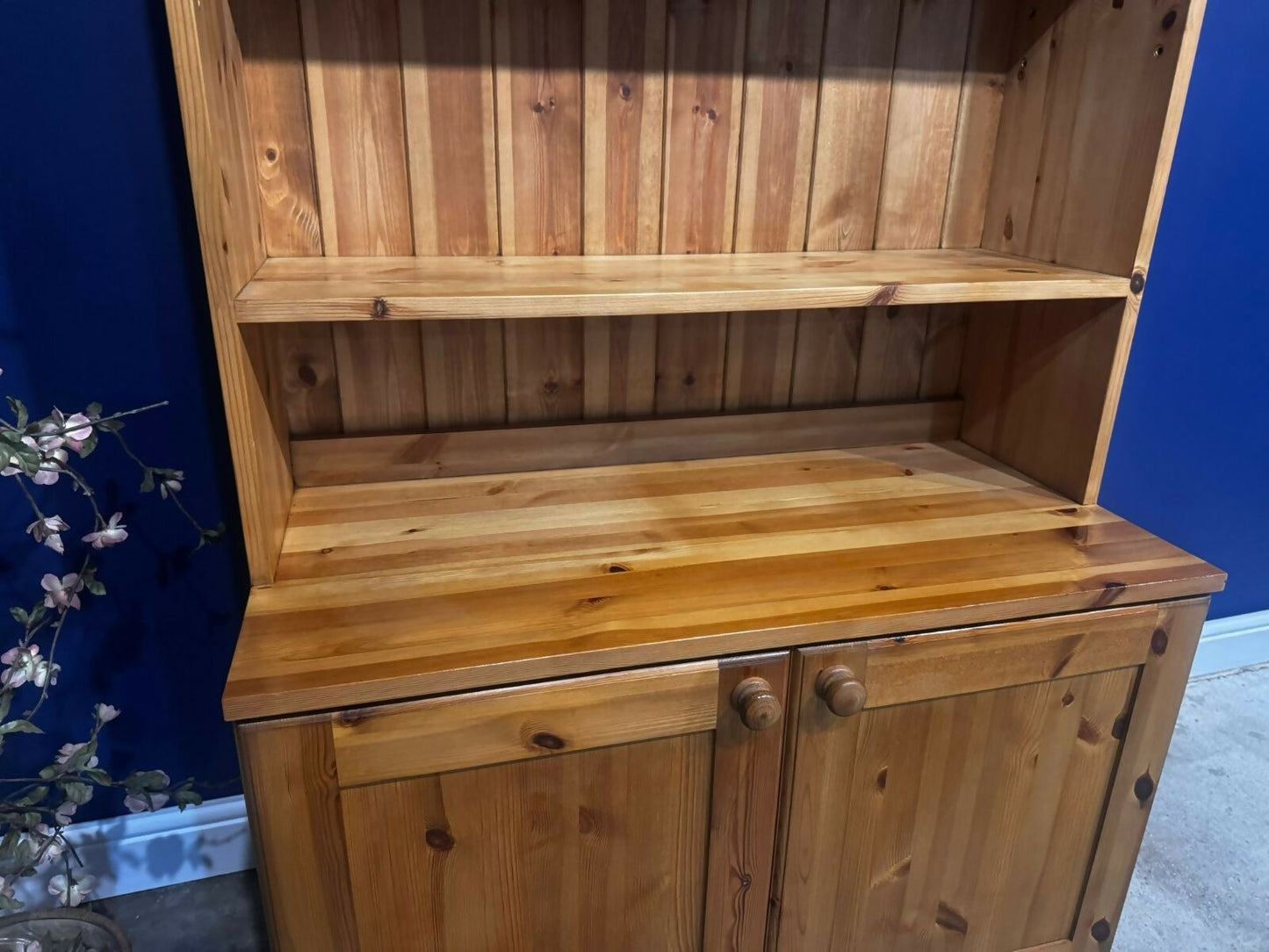 Vintage Pine Dresser Welsh Doors Sideboard Cupboard Cabinet Bookshelf Kitchen