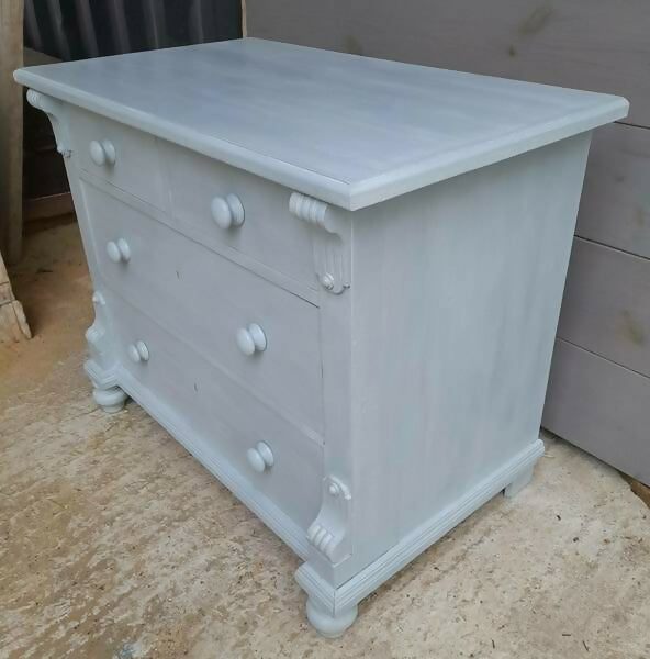 Blue Vintage Pine Chest of Drawers