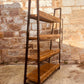 Industrial Rustic Shelving Unit | Wood & Metal Shelf | Reclaimed Style Bookcase | Rustic Ladder Shelf | Industrial Home Decor Storage