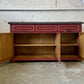 Sideboard Red Floral Decorated