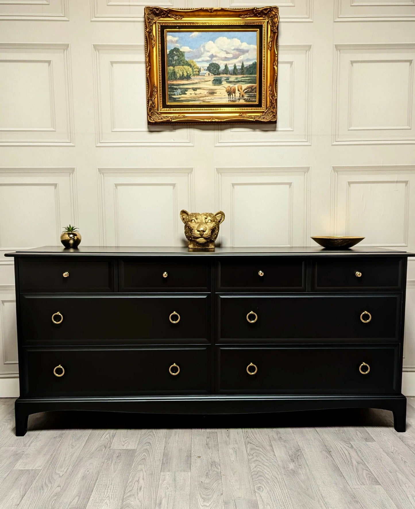 Stag Minstrel Captains Chest , 8 Drawer Captains Chest in Black