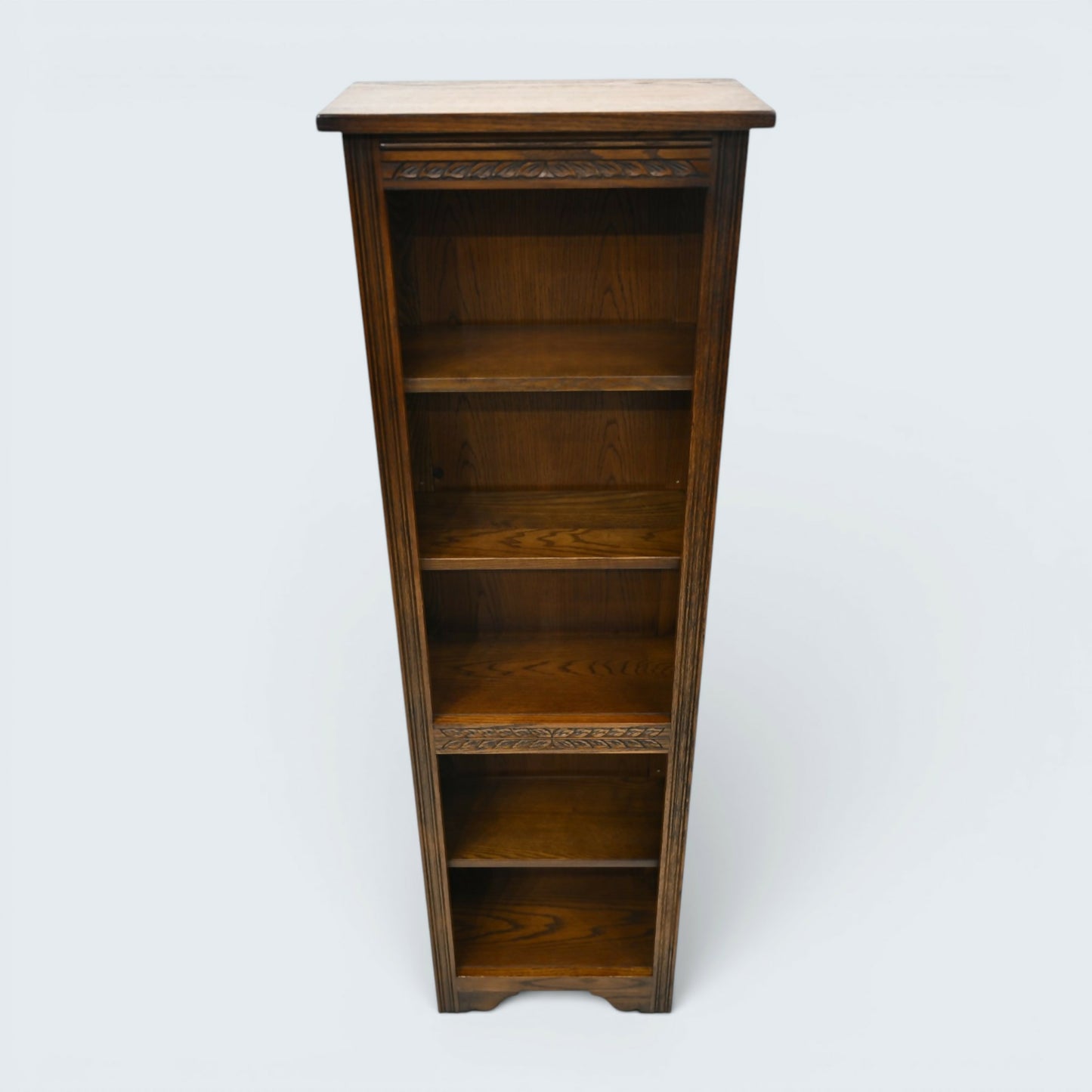 Old Charm Narrow Bookcase Finish 4 Shelves Light Oak Carvings FREE UK Delivery*