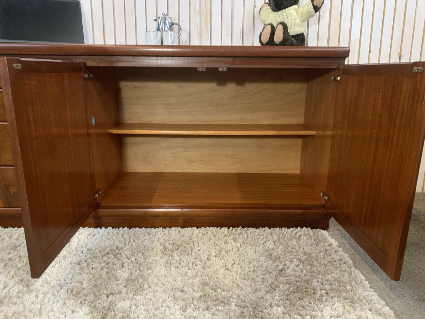 Nathan Furniture Vintage Sideboard Mid Century Wooden Cabinet Drawers Cupboard