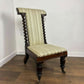Early Victorian Walnut Upholstered Prayer Chair