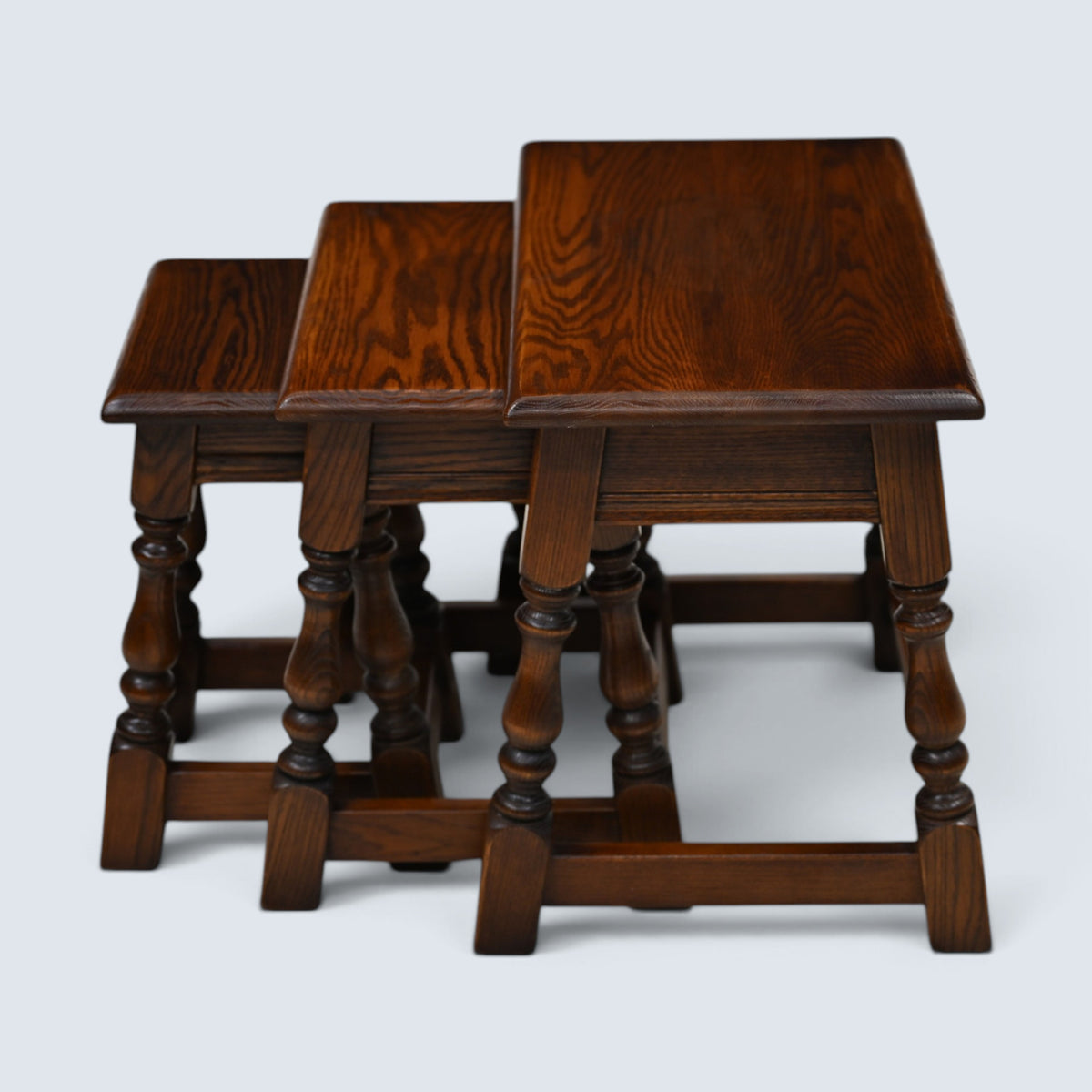 Old Charm Nest of 3 Tables Solid Oak Tudor Side Tables Model 1494 FREE Delivery*
