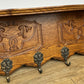Coat Rack Vintage French Carved Oak Wall Mounted 6 Hooks Rack Hanger LOT 6227