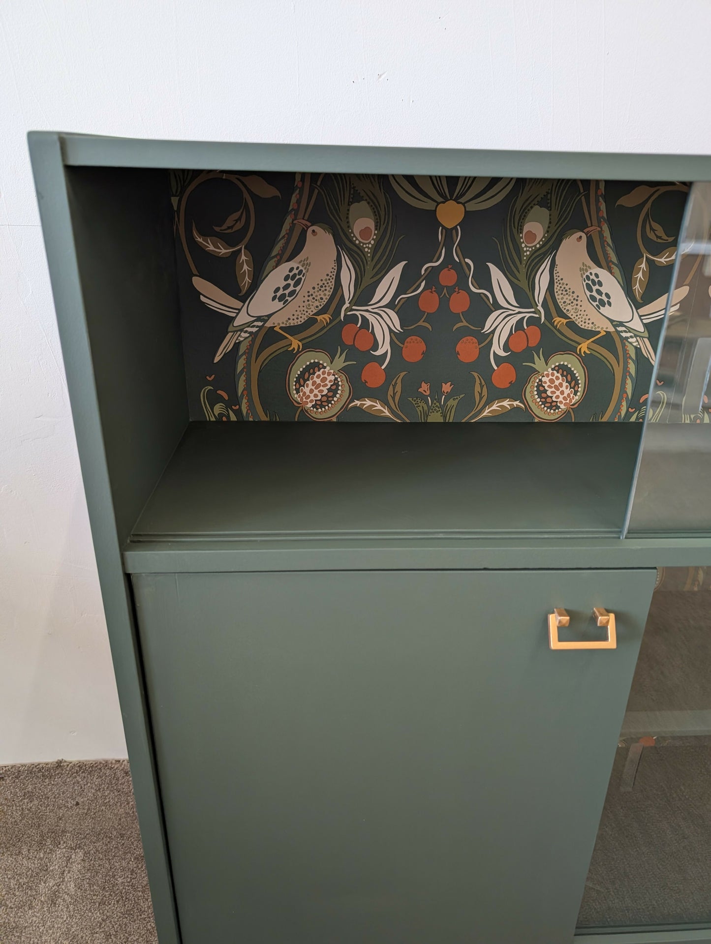 Mid Century Nathan Cocktail Cabinet /.Glass Door Bookcase