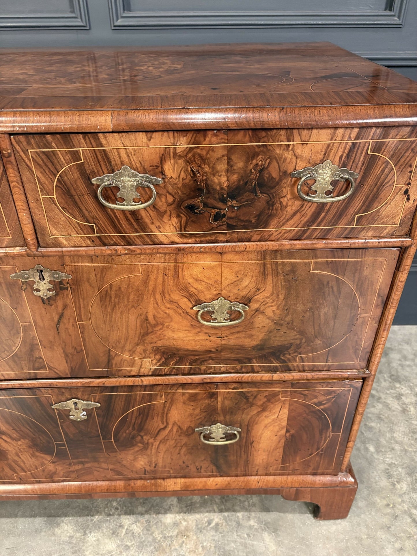 William & Mary Inlaid Walnut Chest Of Drawers