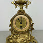 Clock Antique French Style Brass Ornate Mantel Clock with Key LOT 6473