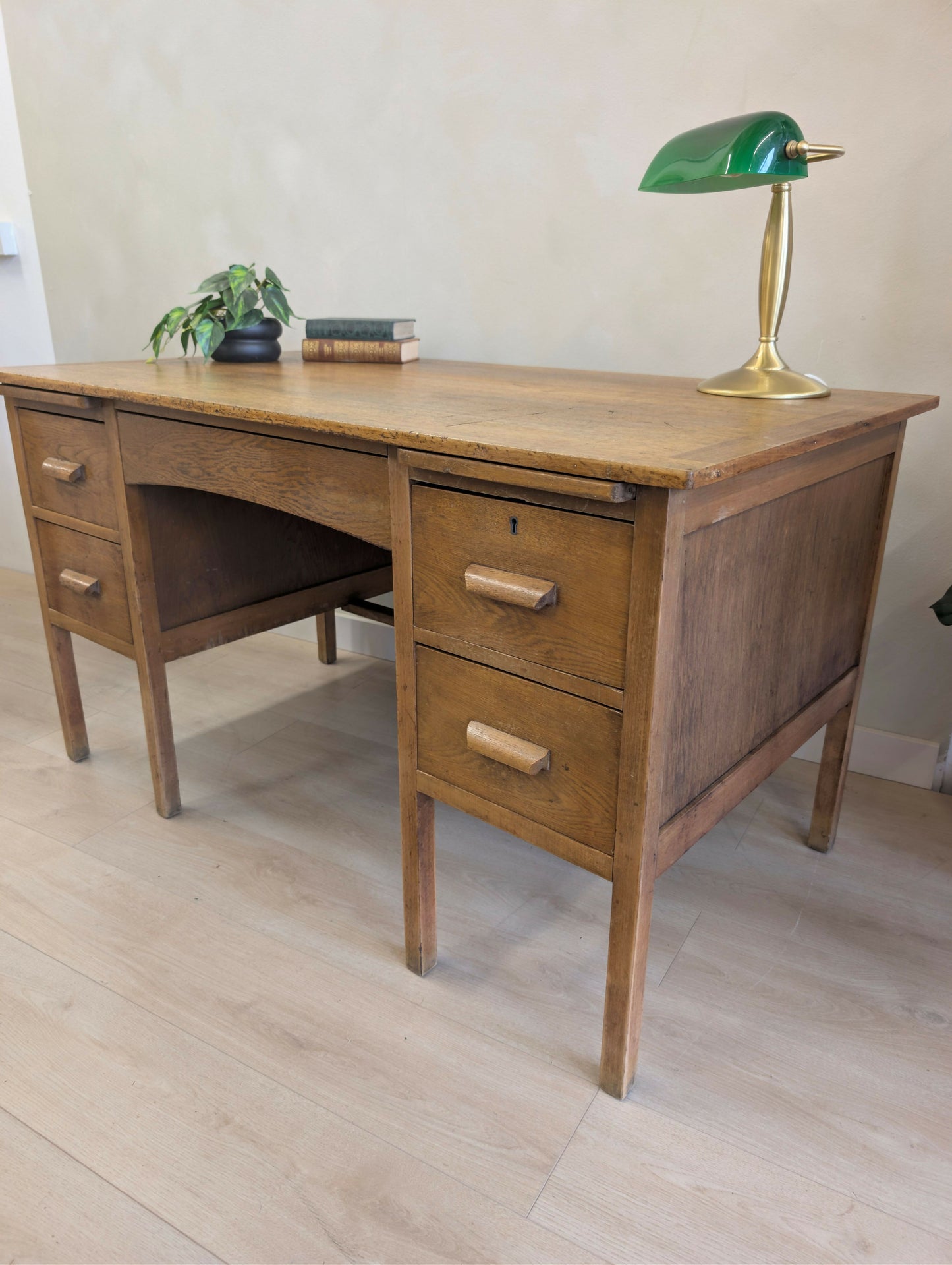 Vintage Oak Office Desk by Partridge & Cooper
