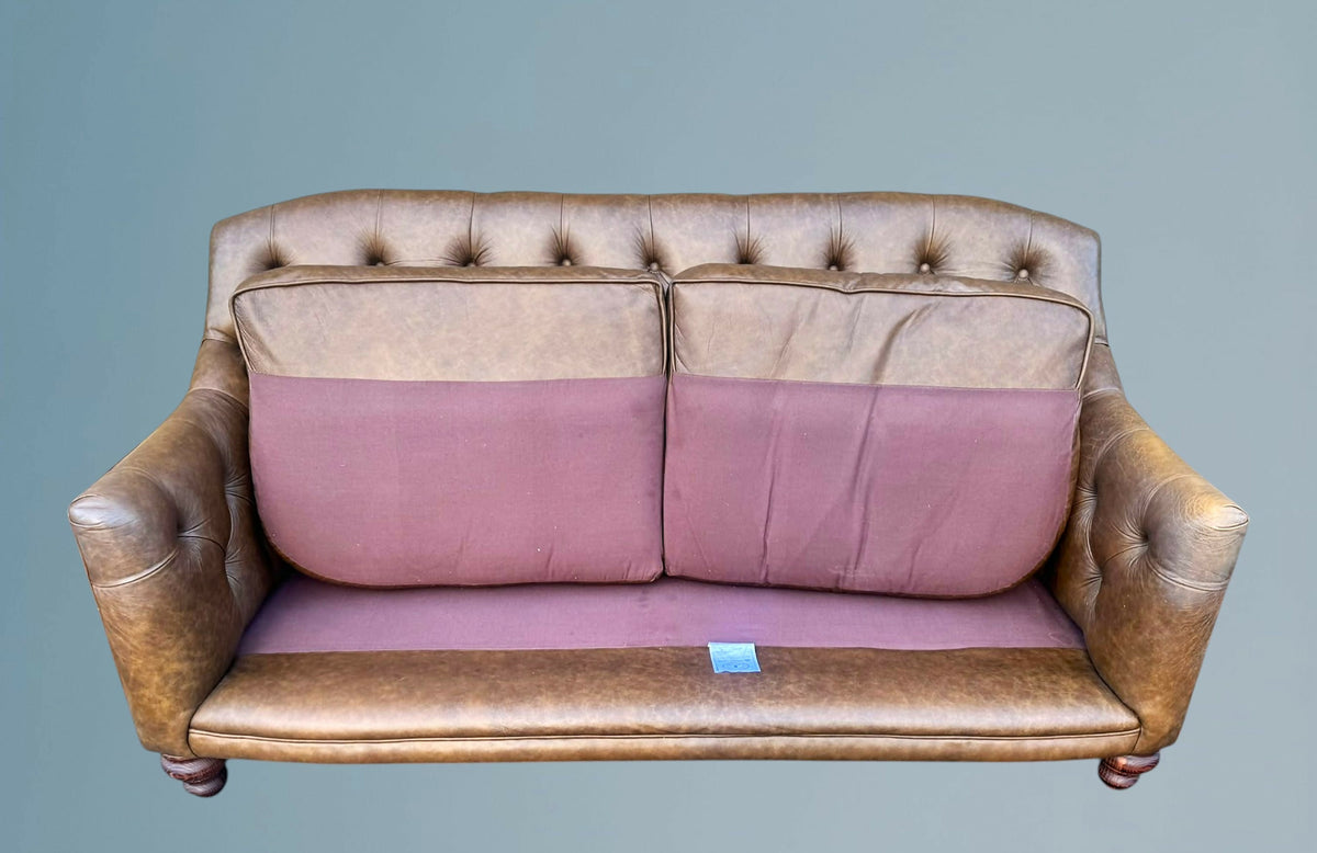 Brown Leather Chesterfield Sofa - Authentic Furniture