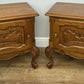Pair of Bedside Tables Vintage French Louis Oak Nightstands Cabinets LOT 6220