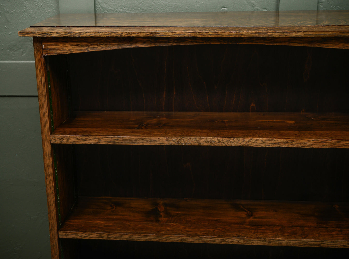 Arts & Crafts Oak Open Window Bookcase with Adjustable Shelves