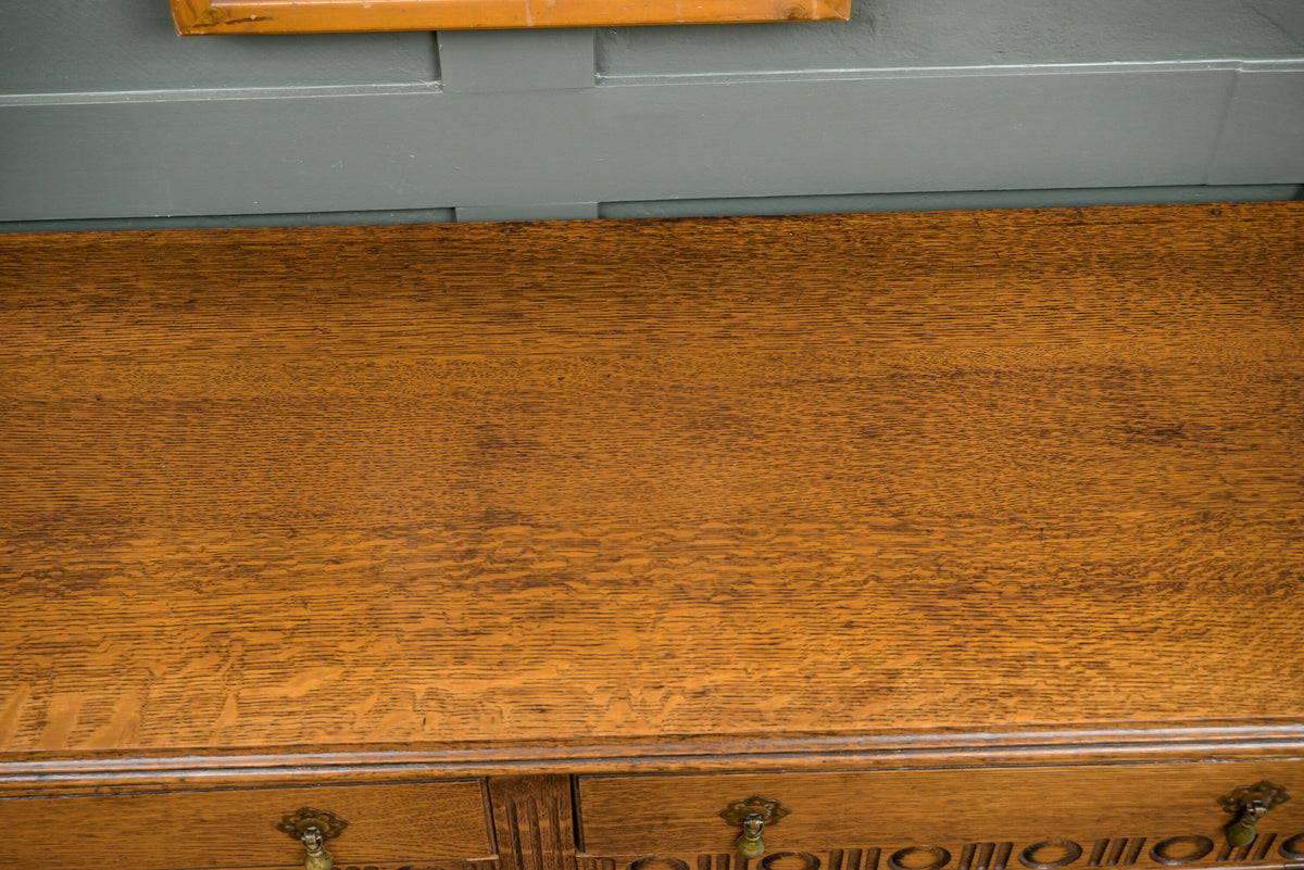 Early 20th Century Oak Sideboard Buffet - Ideal Bathroom Vanity Conversion