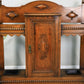 Oak Hall Stand Stick Stand with Drip Trays and Cupboard