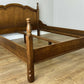 Bed Vintage French Style Oak King Size Bed Frame Carved Headboard LOT 6377