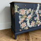 Vintage Stag minstrel navy blue chinoisorie sideboard