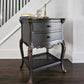 French Side Table Console Table Nightsta in Chocolate Colour with Copper Accents