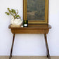 Antique Oak Stool | Rustic Oak Side Table | Vintage Lamp Table | Primitive Wooden Stool