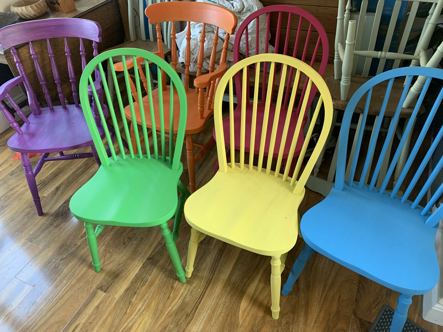 Multicoloured Funky Painted Dining Chairs