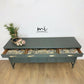 PAINTED TO ORDER Refinished Vintage Large Nathan Sideboard Drinks Cabinet In Deep Dusky Olive Green
