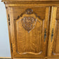 Cabinet Vintage French Louis XVI Oak Carved Cupboard with 2 Drawers LOT 4460