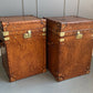 End Table Leather Colonial British Travel Trunks