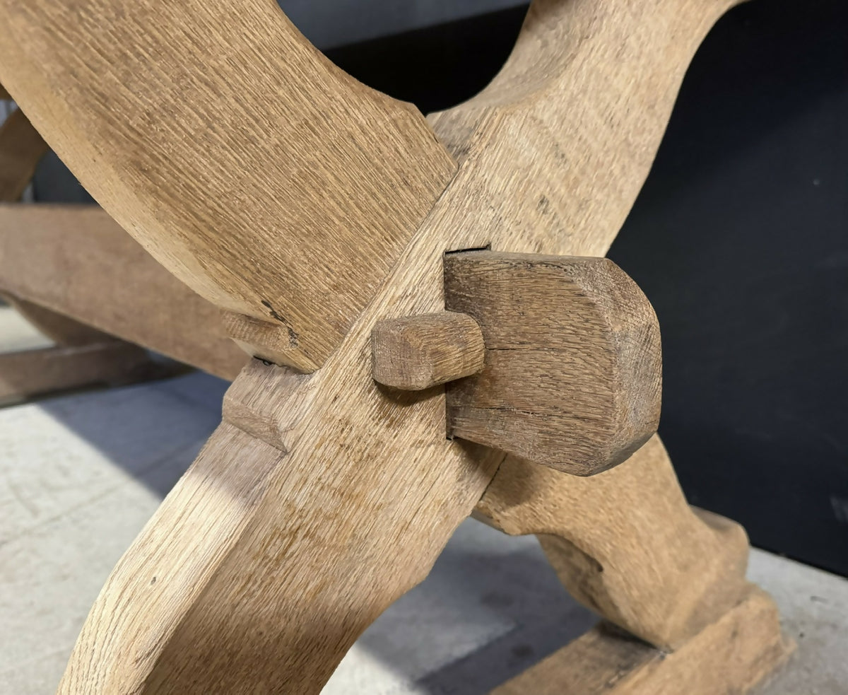 French Oak X Support Farmhouse Dining Table