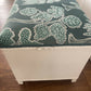 Porcelain painted switch green abstract forest vibe ottoman