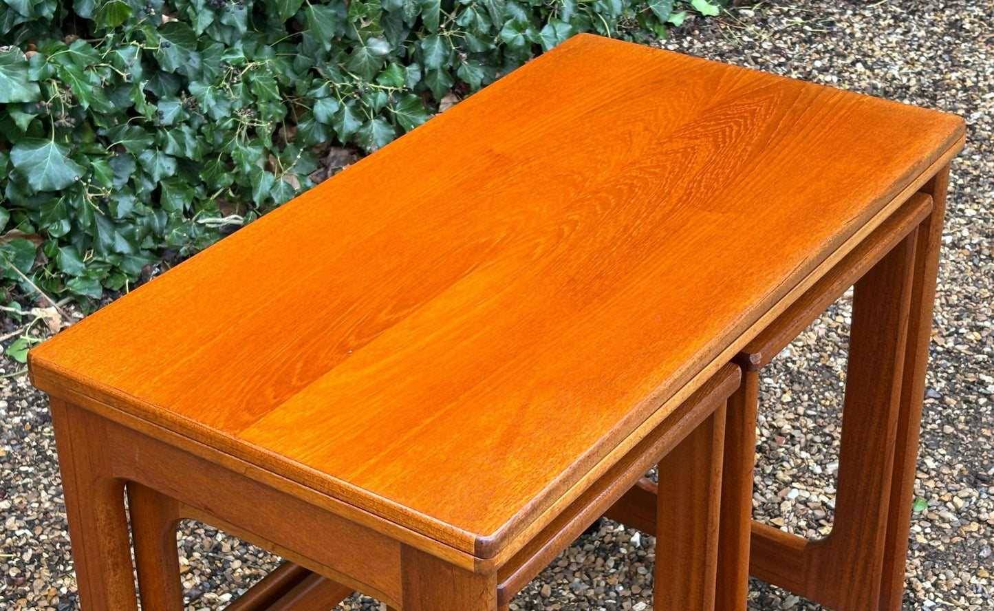Mid Century McIntosh Triform Teak Nest Of Tables c,1960s