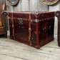 English handmade vintage luxury leather trunk - storage chest - rustic style